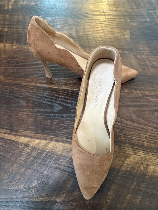 Chinese Laundry Shoes - Chinese Laundry Tan Suede Pointed Pump with Stiletto Heel